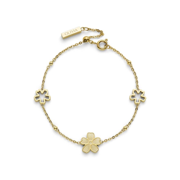 Olivia Burton Forget Me Not Gold-Tone Spacer Bracelet