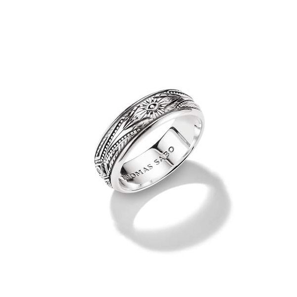 Thomas Sabo Elyndra Sterling Silver Engraved Zirconia Ring