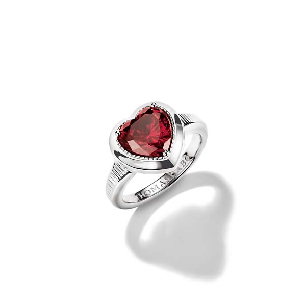 Thomas Sabo Elyndra Red Heart Stone Sterling Silver Ring
