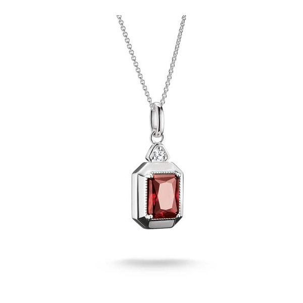 Thomas Sabo Elyndra Red Octagon Stone Pendant Necklace
