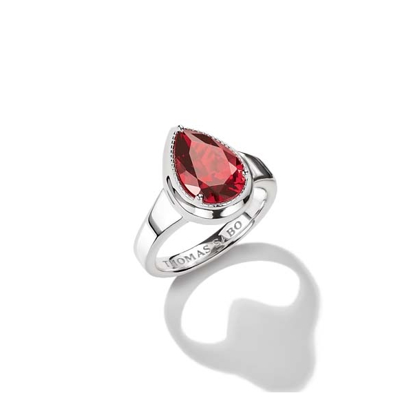 Thomas Sabo Elyndra Sterling Silver Red Teardrop Stone Ring