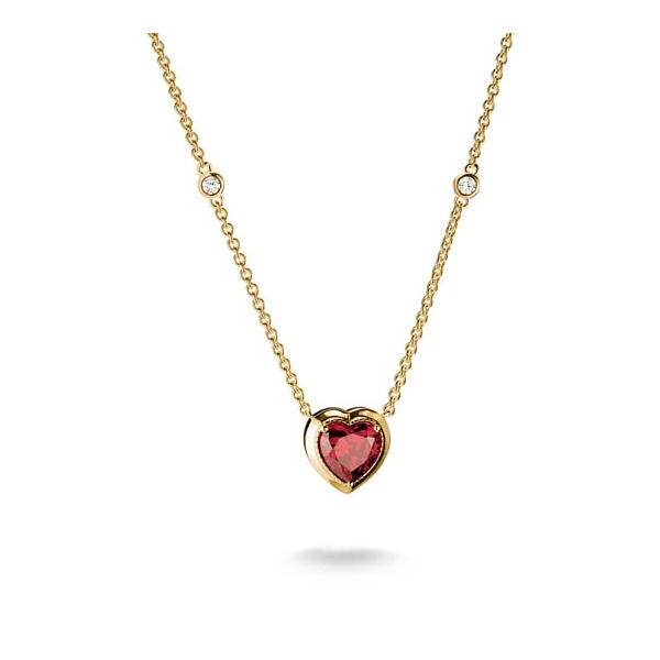 Thomas Sabo Elyndra Red Heart Stone Gold-Plated Necklace