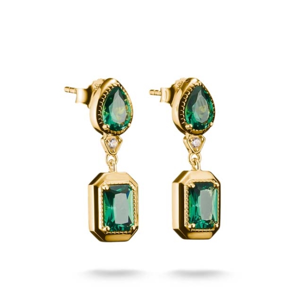 Thomas Sabo Elyndra Green Mixed Stone Drop Earrings