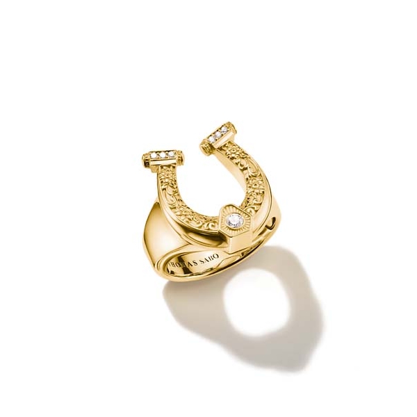 Thomas Sabo Elyndra Gold-Plated Silver Horseshoe Ring