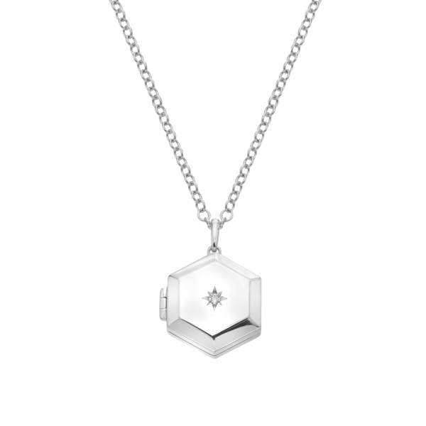 Hot Diamonds Sterling Silver Hexagon Locket Necklace
