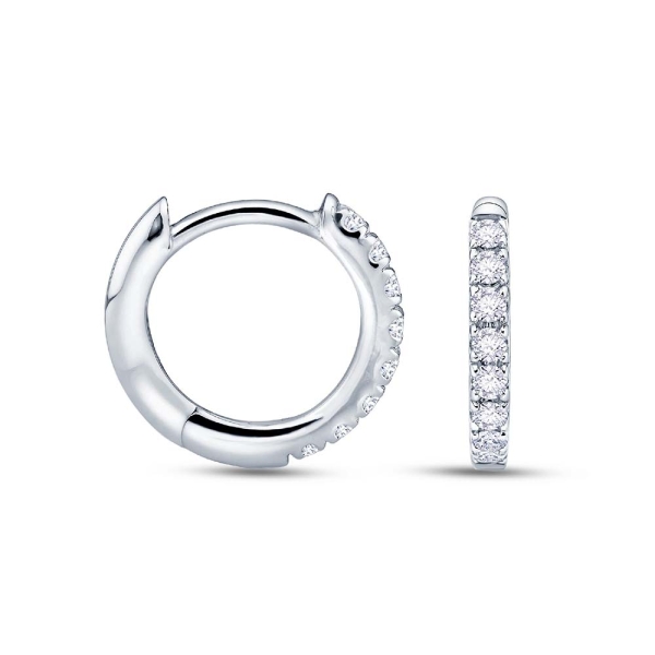 Laboratory Grown Diamond 9CT White-Gold 10mm Hoop Earrings