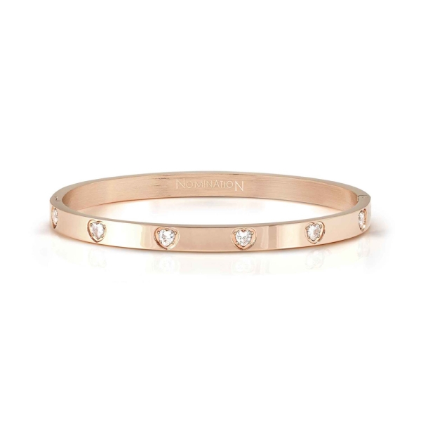 Nomination Pretty Bangles Heart Cubic Zirconia Rose Gold Medium Bangle