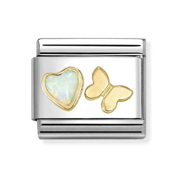 Nomination Composable Classic Opal Butterfly Gold Link Charm