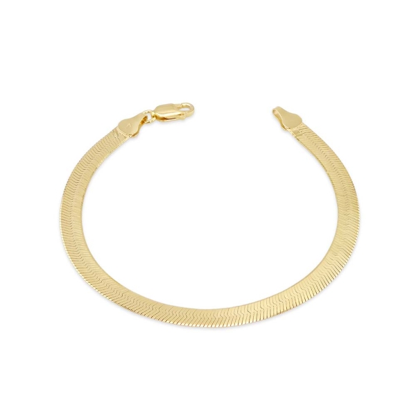 Gold-Plated Triple Herringbone Chain Bracelet
