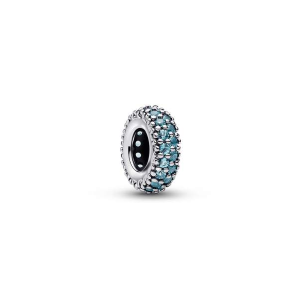 Pandora Moments Ice Blue Stone Silver Spacer Charm