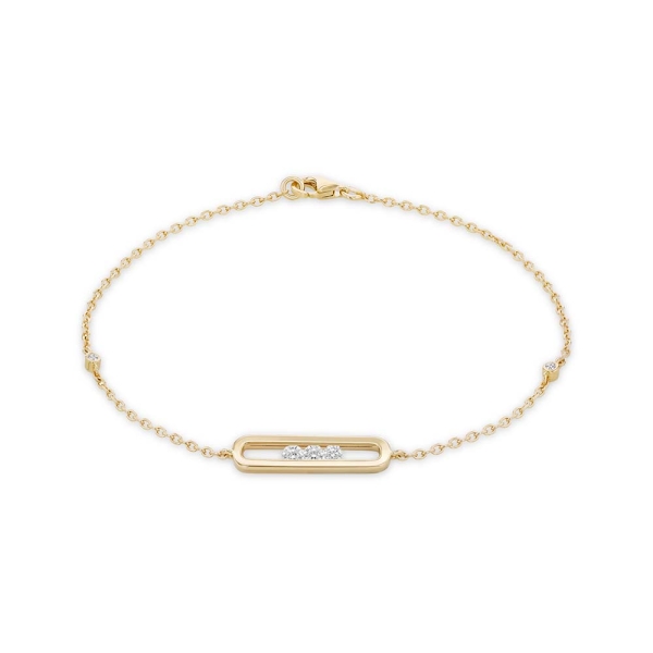 Gold-Plated Silver Dancing Lab Grown Diamond Bracelet