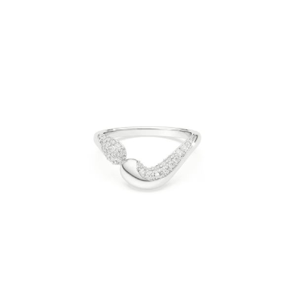 Swarovski Classica Round-Cut Sterling Silver Small Open Ring - 1
