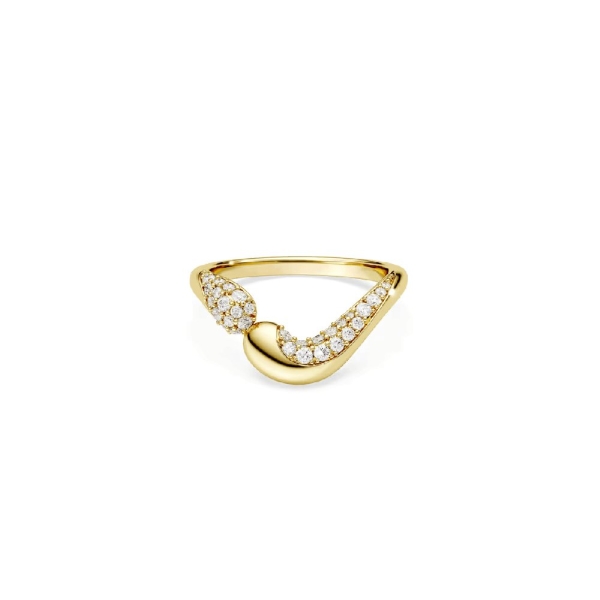 Swarovski Classica Round-Cut 18CT Gold Finish Medium Open Ring - 1