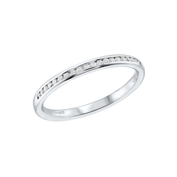 Laboratory Grown Diamond 0.15CT Round Channel-Set Platinum Wedding Ring