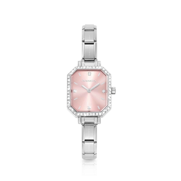 Nomination Composable Classic Paris Sparkle Pink Dial & Steel Watch
