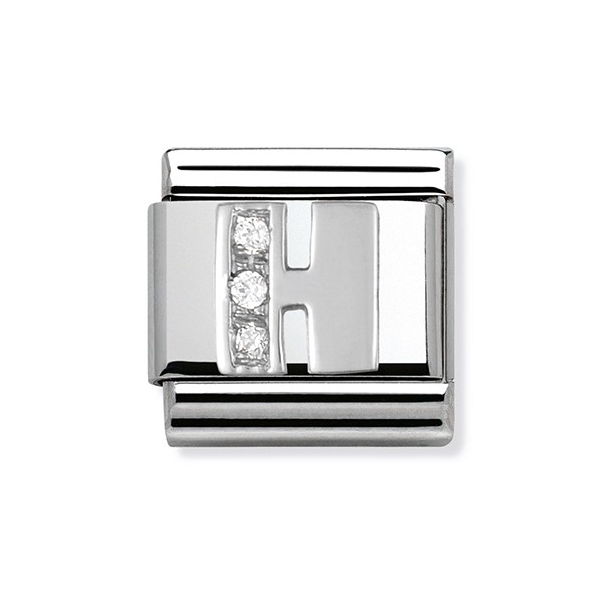 Nomination Composable Classic Silver Letter H Zirconia Charm