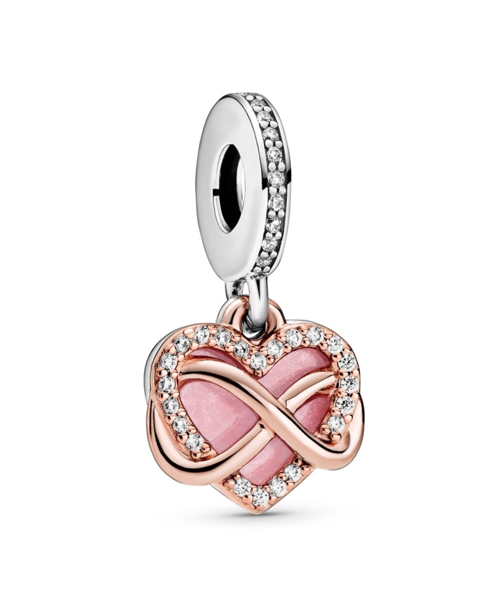PANDORA パンドラ　Infinity Heart Charm Pandora Two-Tone Sparkling Infinity Heart Dangle Charm
