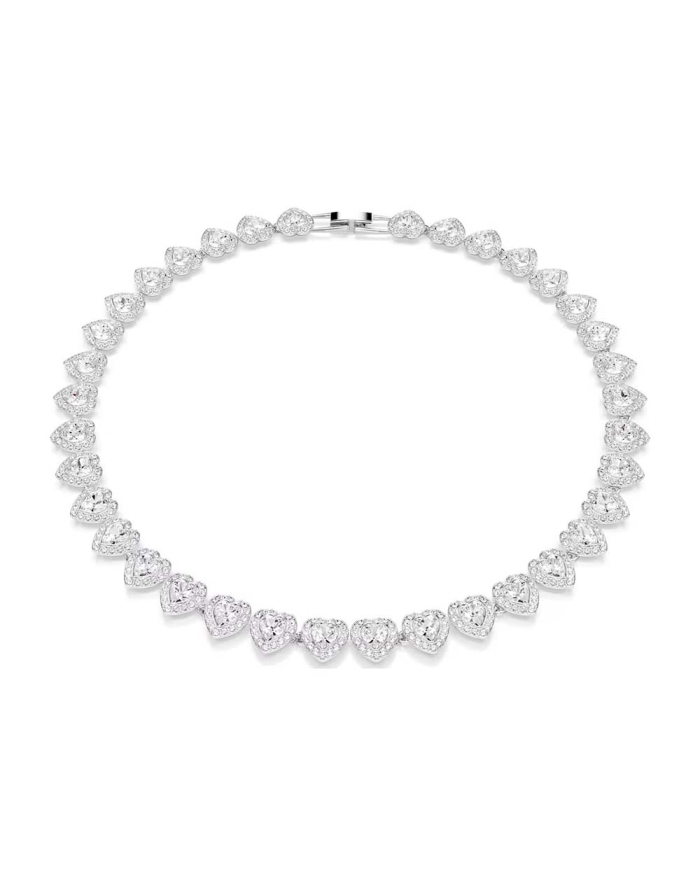 Swarovski Angelic Heart Rhodium-Plated Tennis Necklace
