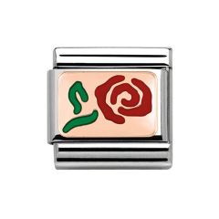 Nomination 9ct Rose Gold Composable Classic Red Rose Charm