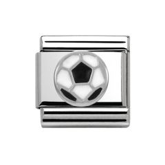 Nomination Composable Classic Silver Black and White Football Charm