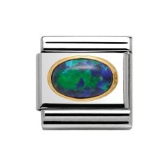 Nomination Composable Classic Gold & Green Opal Oval Charm