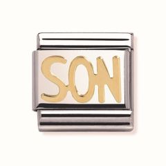 Nomination Composable Classic 18ct Gold & Stainless Steel Son Charm