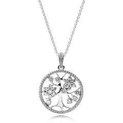 Pandora Sparkling Family Tree sterling Silver Necklace