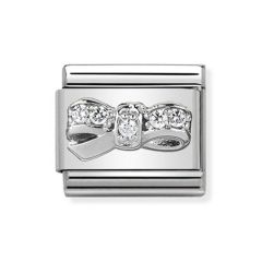 Nomination Composable Classic Zirconia Silver Bow Charm