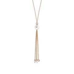 Nomination Bella Rose Gold Pearl Tassel Necklace