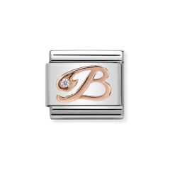 Nomination Composable Classic Rose Letter B Zirconia Charm