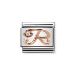 Nomination Composable Classic Rose Letter R Zirconia Charm