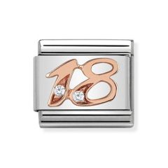 Nomination Composable Classic Steel & 9 ct Rose 18 Charm