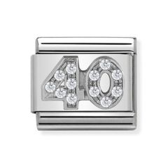 Nomination 40 Years Silver, Steel & Zirconia Composable Classic Charm