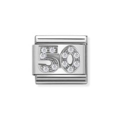 Nomination 50 Years Silver, Steel & Zirconia Composable Classic Charm
