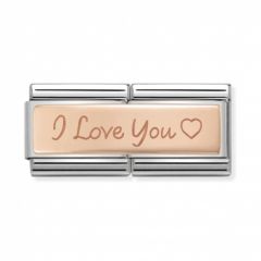 Nomination Composable Classic Double-Link Rose Engraved I Love You Charm