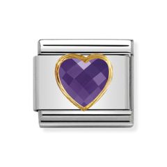 Nomination Composable Classic Multifaceted Violet Heart Charm