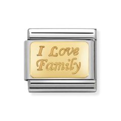 Nomination Composable Classic I Love Family Gold & Steel Charm