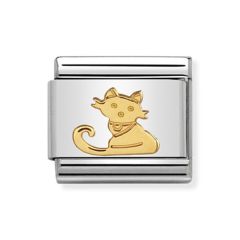 Nomination Composable Classic Sitting Cat Gold & Steel Charm