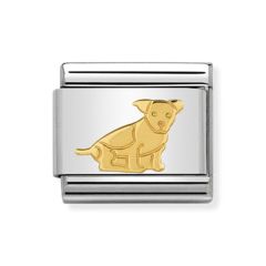 Nomination Composable Classic Sitting Dog Gold & Steel Charm