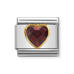 Nomination Composable Classic Multifaceted Red Heart Charm