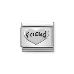 Nomination Friend Heart Silver & Steel Composable Classic Charm