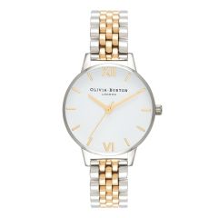 Olivia Burton White Dial Steel & Gold-Plated 30 mm Ladies' Watch