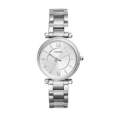Fossil Carlie 35 mm Stainless Steel and Cubic Zirconia Ladies Watch
