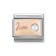 Nomination Composable Classic June 9 ct Rose & Steel Charm