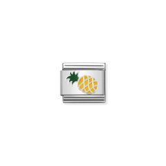 Nomination Composable Classic Steel & Silver Yellow Enamel Pineapple
