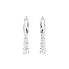 Swarovski Attract Rhodium-Plated Trilogy Round Drop Earrings