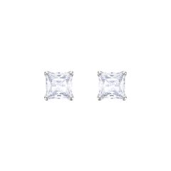 Swarovski Attract Rhodium-Plated Four-Claw Stud Earrings