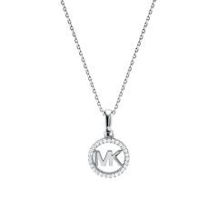 Michael Kors Silver Logo Pendant Necklace