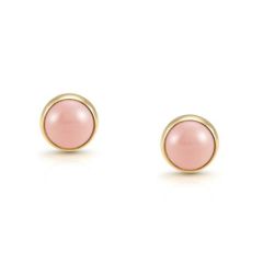 Nomination Round Stud Earrings in Steel Gold & Pink Coral