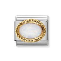 Nomination Composable Classic White Opal Oval Rope Charm